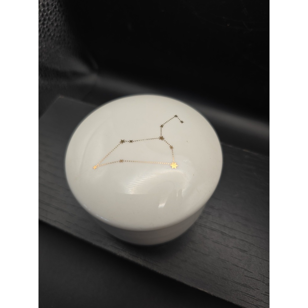 Fringe Studio Leo Zodiac Constellation  2-Piece Ceramic Round Trinket Box